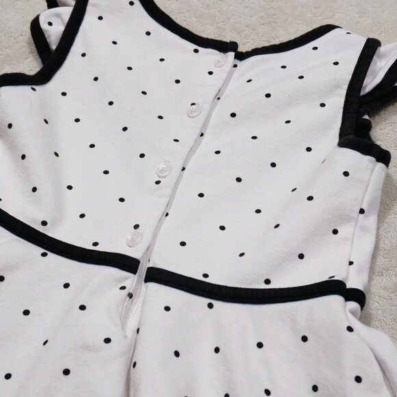 Janie & Jack ✦ Girls Dress 4 ✦ White Black Polka Dot Sleeveless Trim Party EUC - Picture 6 of 13